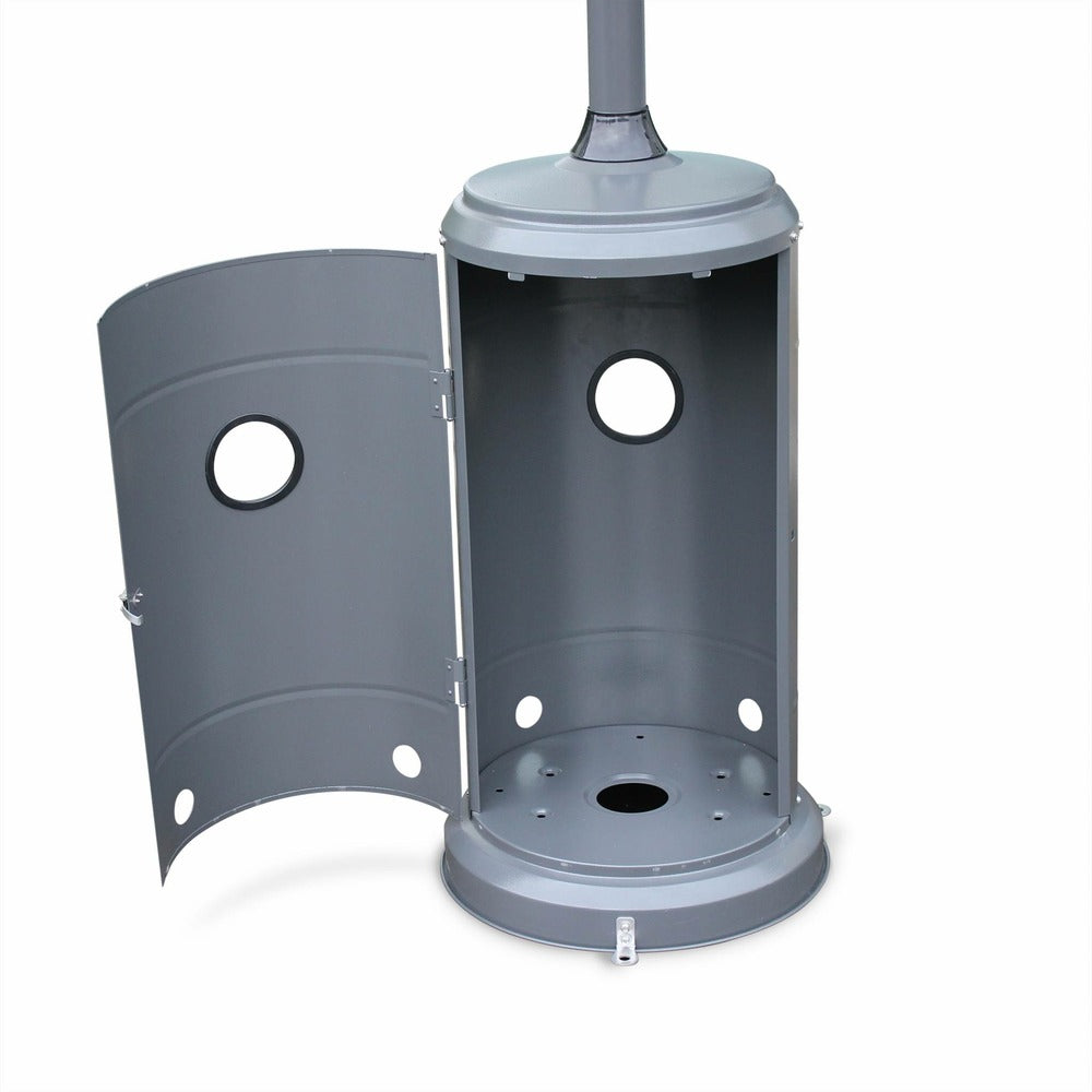  Chauffage D'extérieur Gaz 12.5kw - Finland - Parasol Chauffant Gris. Réglable. Porte En Façade Et Roulettes