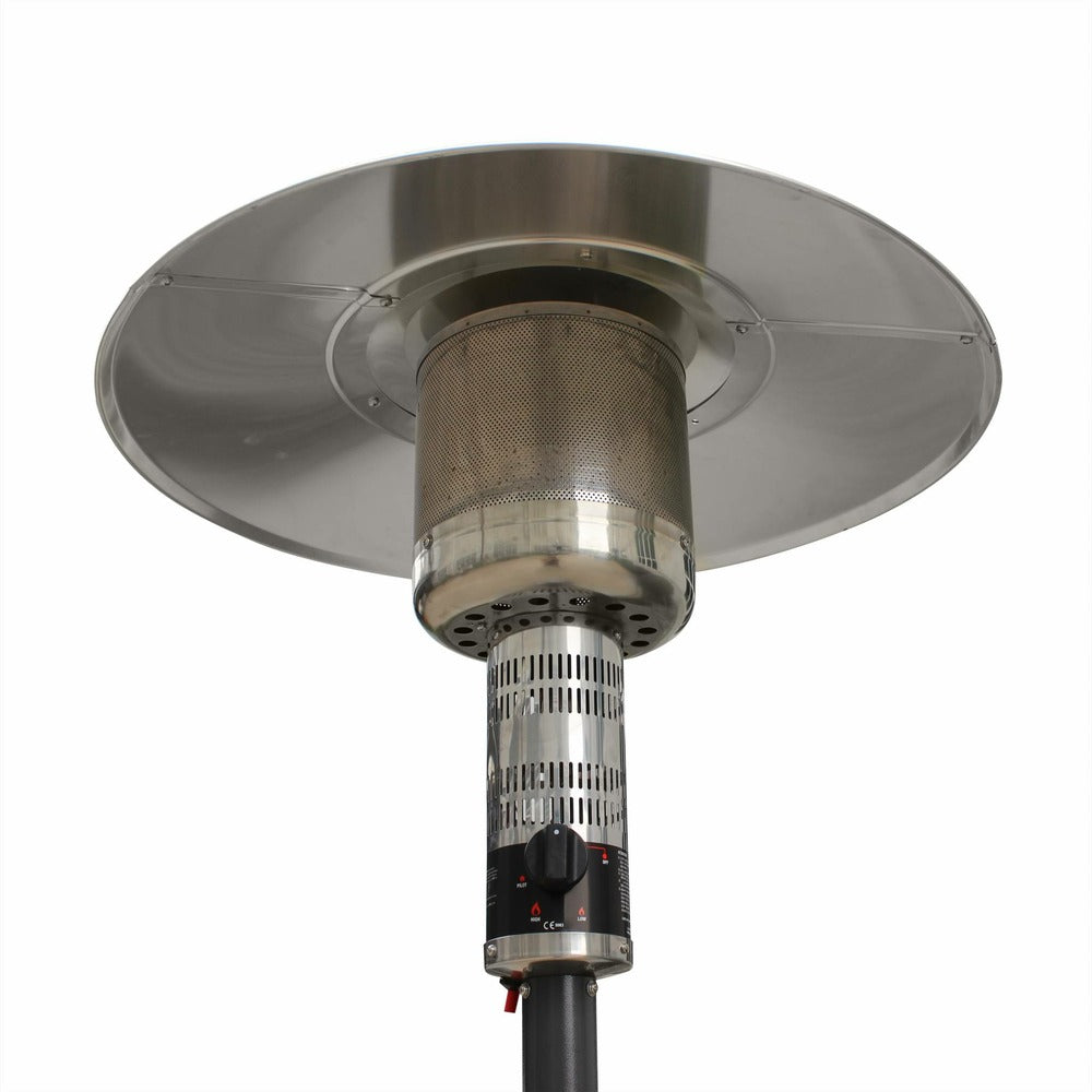  Chauffage D'extérieur Gaz 12.5kw - Finland - Parasol Chauffant Gris. Réglable. Porte En Façade Et Roulettes