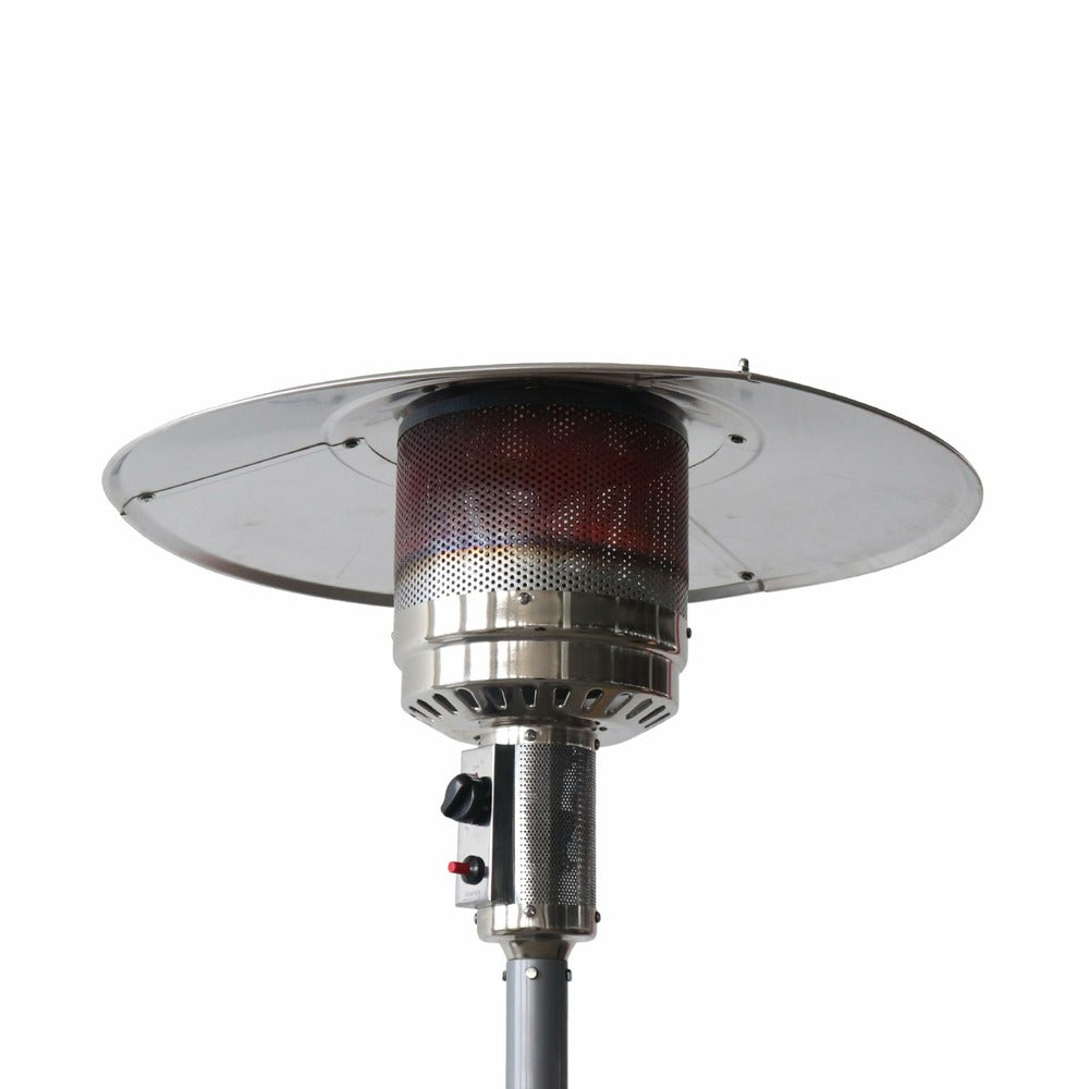 Chauffage D'extérieur à Gaz 13kw - Siberia - Parasol Chauffant Gris. Avec Roulettes Et Stabilisateur