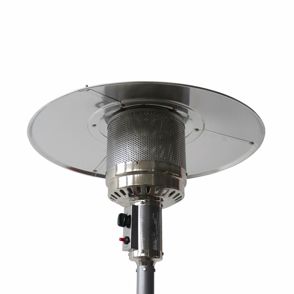  Chauffage D'extérieur à Gaz 13kw - Siberia - Parasol Chauffant Gris. Avec Roulettes Et Stabilisateur