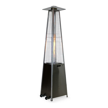  Parasol Chauffant Au Gaz Pyramide - Greenland Avec Housse De Protection Grise - Chauffage D'extérieur 11.2kw En Acier Inoxydable.