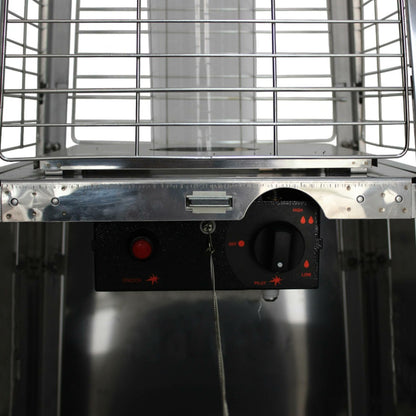 Parasol Chauffant Au Gaz Pyramide - Greenland Avec Housse De Protection Grise - Chauffage D'extérieur 11.2kw En Acier Inoxydable.