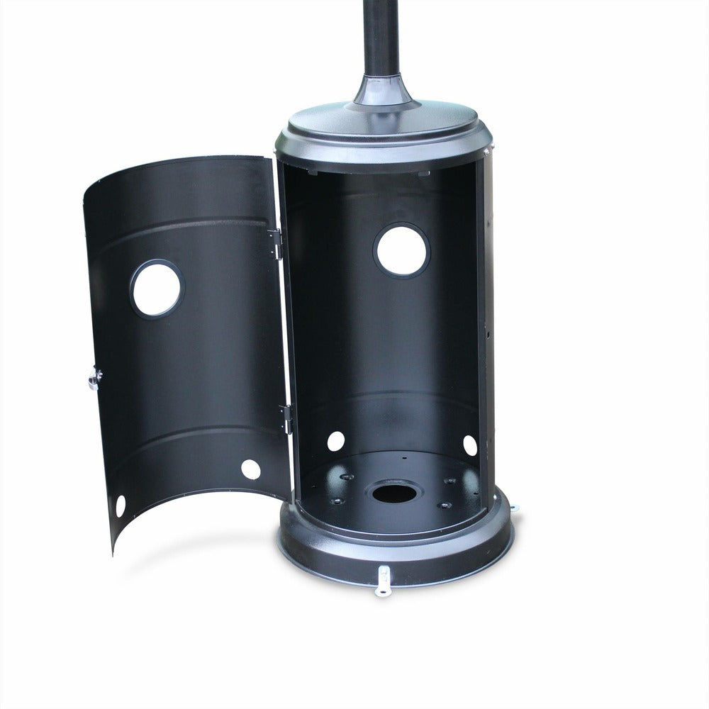  Chauffage D'extérieur Gaz 12.5kw - Finland - Parasol Chauffant Noir. Réglable. Porte En Façade Et Roulettes