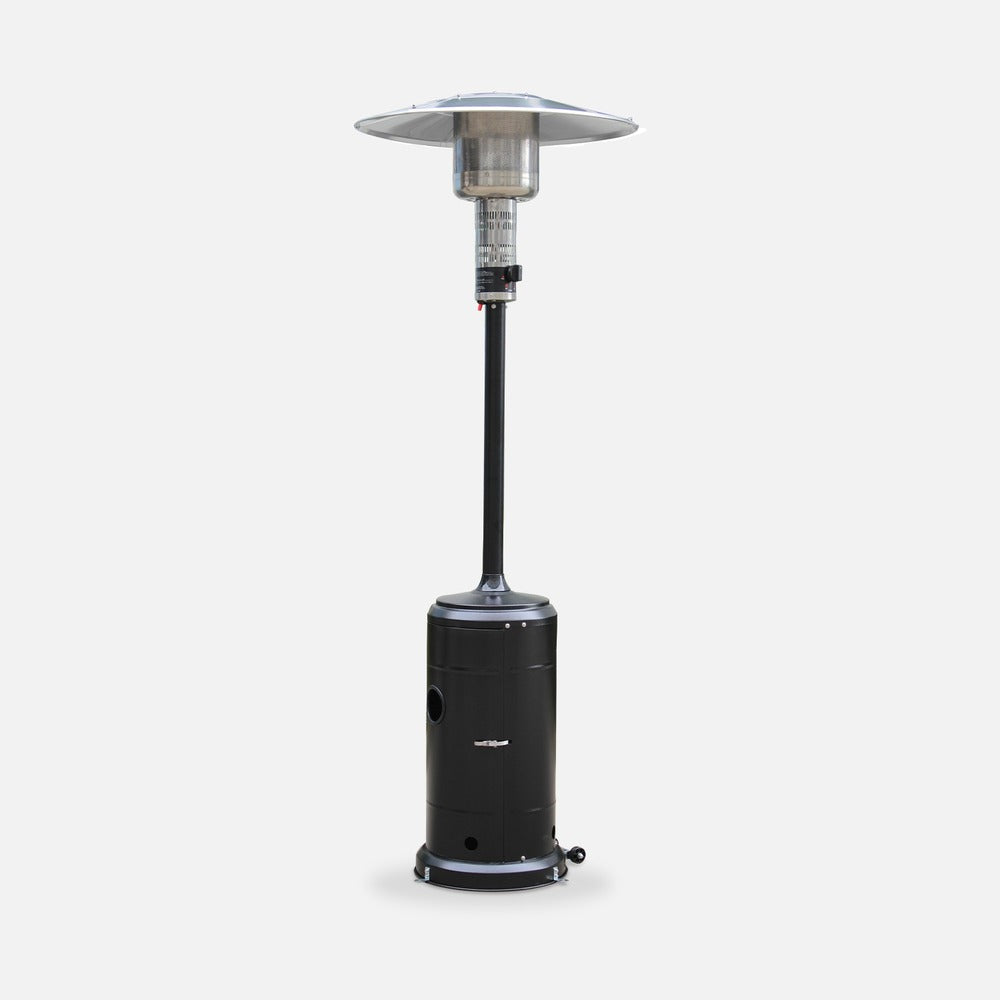  Chauffage D'extérieur Gaz 12.5kw - Finland - Parasol Chauffant Noir. Réglable. Porte En Façade Et Roulettes