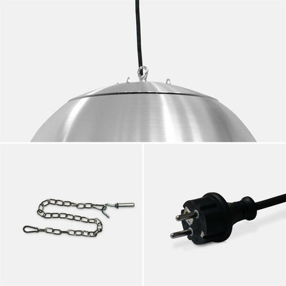  Parasol Chauffant électrique Suspendu 1500w – Oslo – Chauffage D’extérieur Type Halogène. Kit De Suspension Inclus (chaîne Et