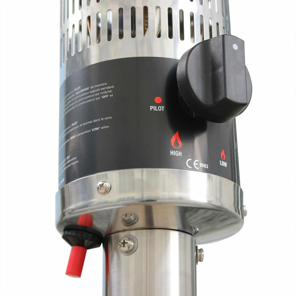  Chauffage D'extérieur Gaz 12.5kw - Finland - Parasol Chauffant En Acier Inoxydable. Réglable. Porte En Façade Et Roulettes