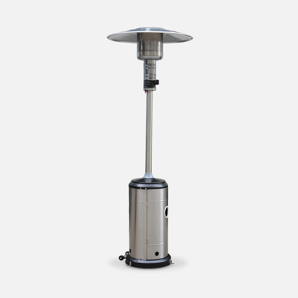  Chauffage D'extérieur Gaz 12.5kw - Finland - Parasol Chauffant En Acier Inoxydable. Réglable. Porte En Façade Et Roulettes