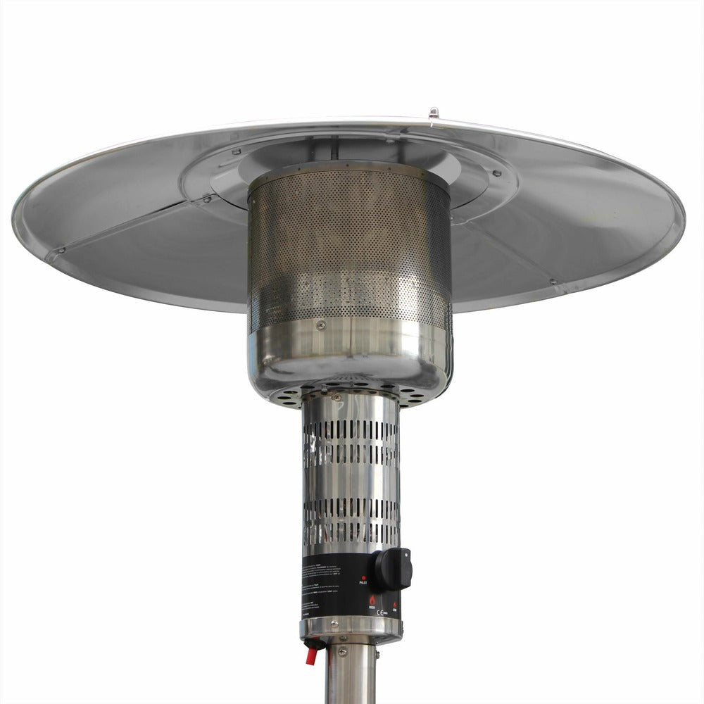  Chauffage D'extérieur Gaz 12.5kw - Finland - Parasol Chauffant En Acier Inoxydable. Réglable. Porte En Façade Et Roulettes