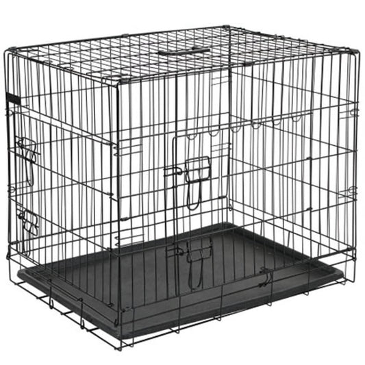  Caisse De Transport Pour Chien 63x44x50,5 Cm Métal Noir