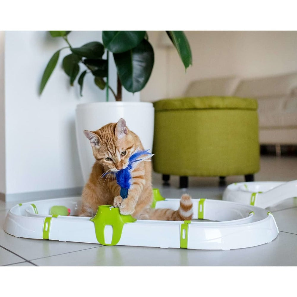 FERPLAST Jouet Pour Chat Amusement En Circuit Turbine Blanc