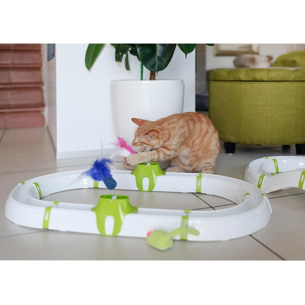 FERPLAST Jouet Pour Chat Amusement En Circuit Turbine Blanc