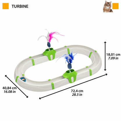 FERPLAST Jouet Pour Chat Amusement En Circuit Turbine Blanc