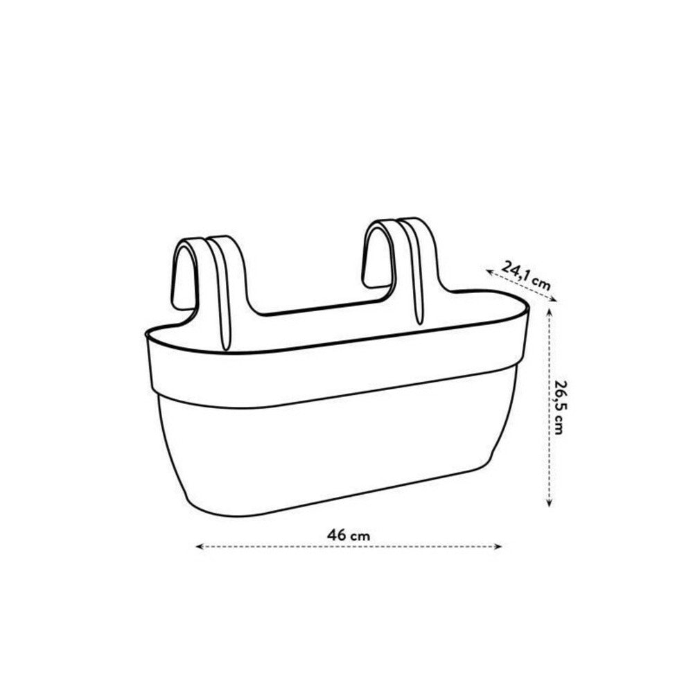 Elho - Pot De Fleurs - Vibia Campana Easy Hanger Large - Rose Poussiere - Balcon Extérieur - L 24.1 X W 46 X H 26.5 Cm