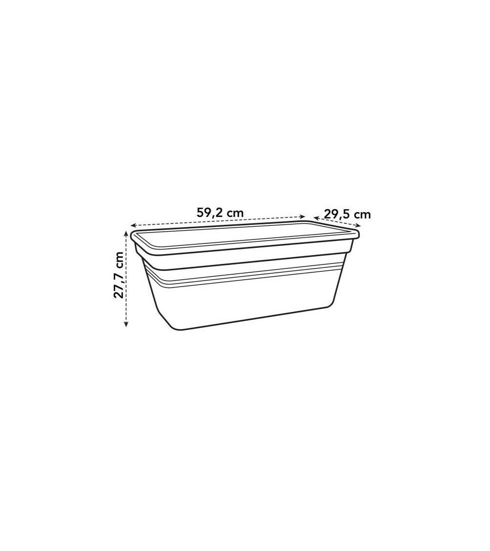 Elho Jardiniere Green Basics 60 - Vivre Noir - Extérieur - Xxl - L 29,5 X W 59,2 X H 27,7 Cm