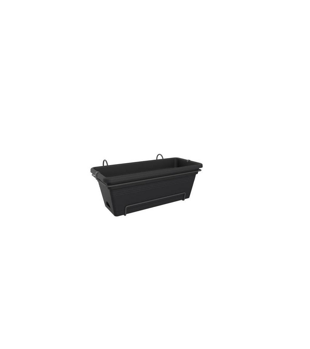Elho Balconniere Green Basics Allin1 55 - Extérieur & Balcon - Xl - L 32,3 X W 56,4 X H 22,7 Cm - Vivre Noir