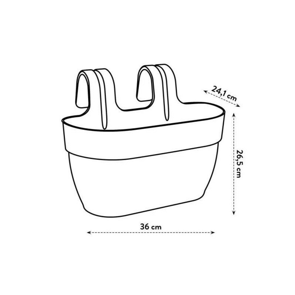 Elho - Pot De Fleurs - Vibia Campana Easy Hanger Medium - Rose Poussiere - Balcon Extérieur - L 24.1 X W 36 X H 26.5 Cm