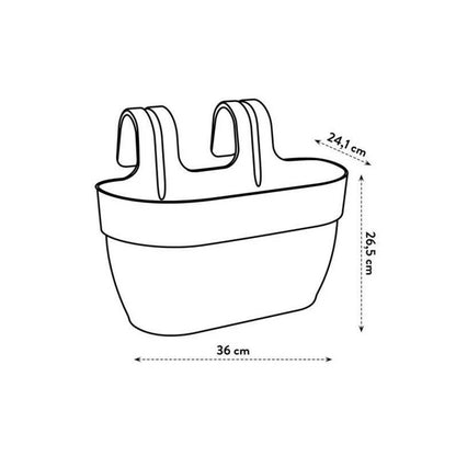 Elho - Pot De Fleurs - Vibia Campana Easy Hanger Medium - Rose Poussiere - Balcon Extérieur - L 24.1 X W 36 X H 26.5 Cm
