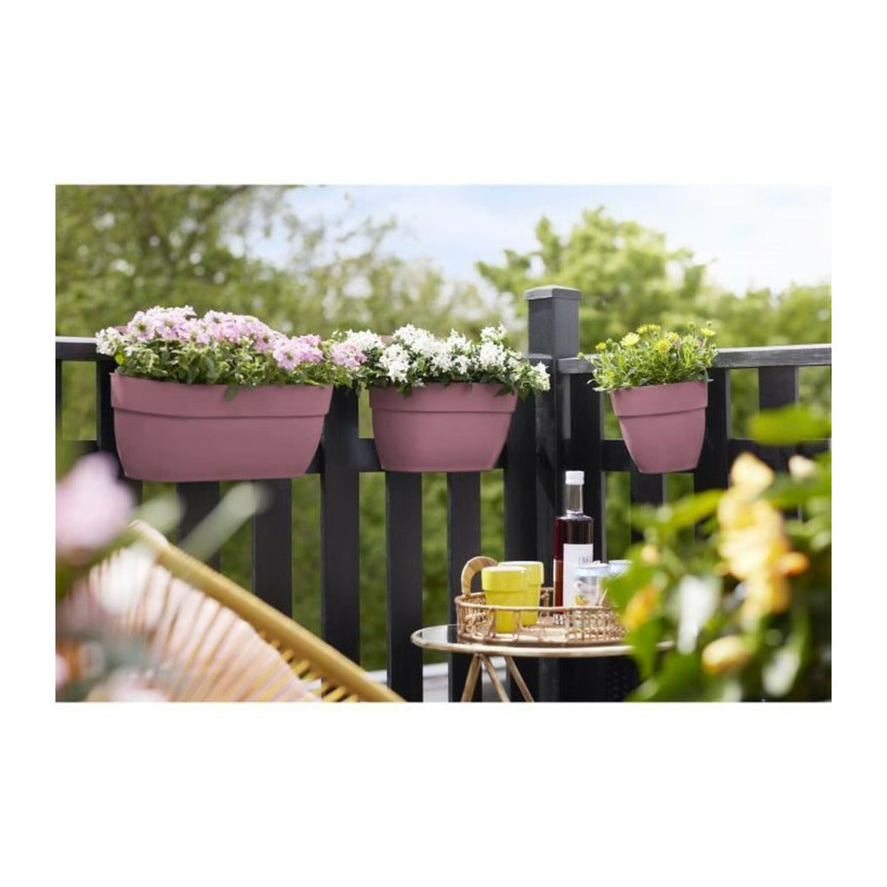 Elho - Pot De Fleurs - Vibia Campana Easy Hanger Medium - Rose Poussiere - Balcon Extérieur - L 24.1 X W 36 X H 26.5 Cm