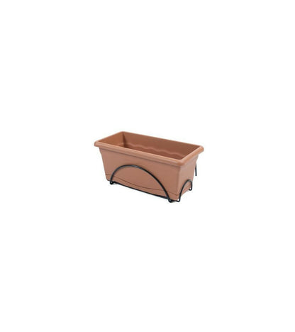  Jardiniere 40x20cm Avec Plateau Et Support Balcon - Terracotta