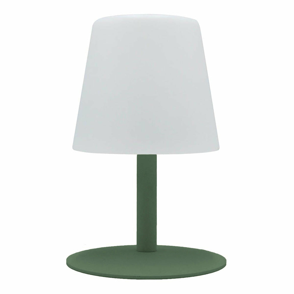  Lampe De Table Sans Fil Led Standy Mini Vert Acier H25cm