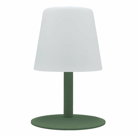  Lampe De Table Sans Fil Led Standy Mini Vert Acier H25cm