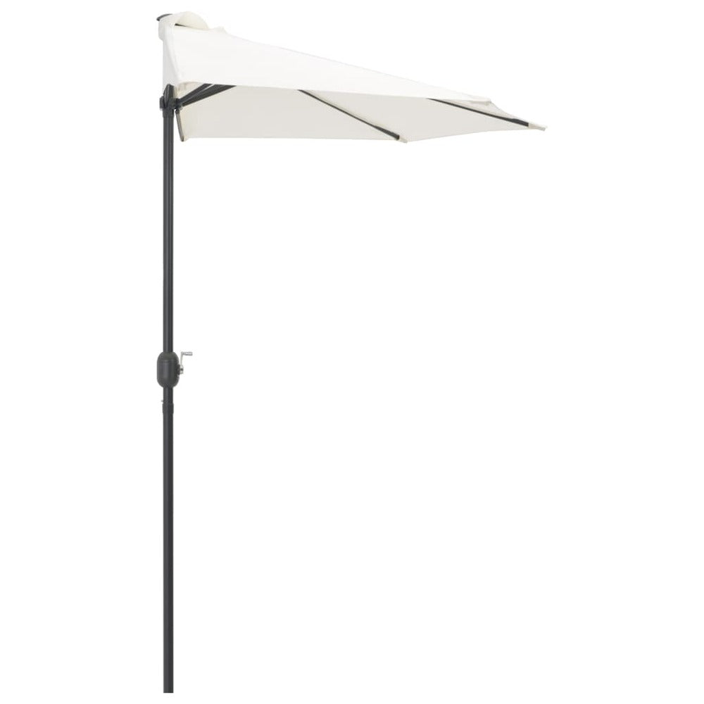 VIDAXL Parasol De Balcon Avec Mât En Aluminium Sable 270x144 Cm Demi