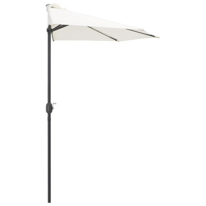 VIDAXL Parasol De Balcon Avec Mât En Aluminium Sable 270x144 Cm Demi
