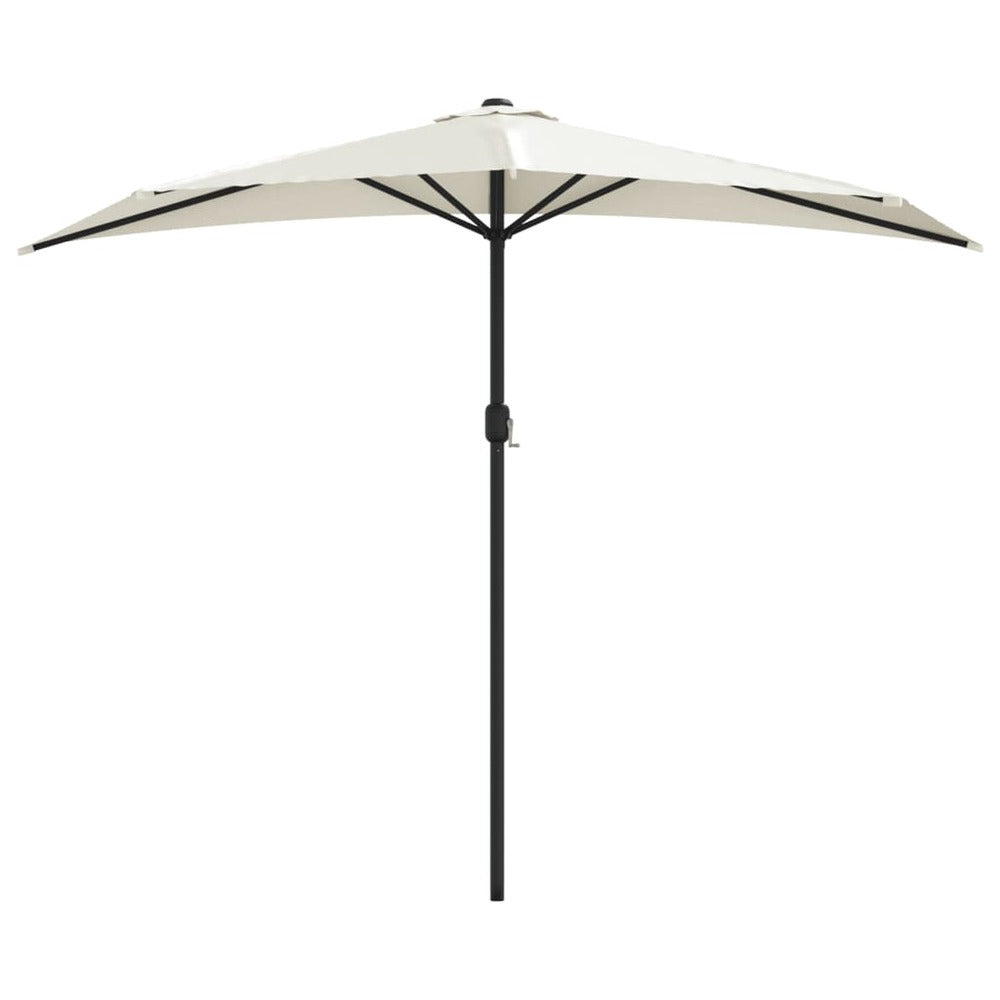 VIDAXL Parasol De Balcon Avec Mât En Aluminium Sable 270x144 Cm Demi
