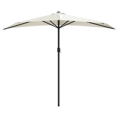VIDAXL Parasol De Balcon Avec Mât En Aluminium Sable 270x144 Cm Demi
