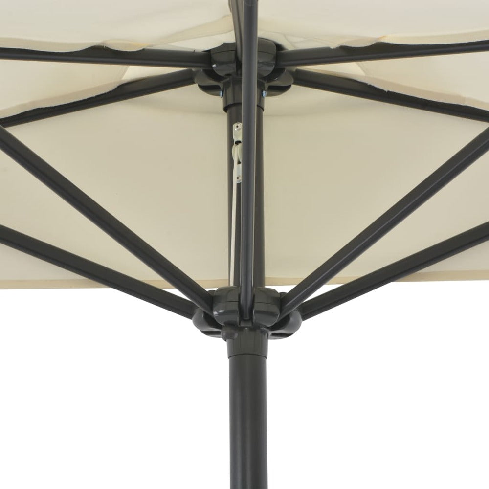 VIDAXL Parasol De Balcon Avec Mât En Aluminium Sable 270x144 Cm Demi