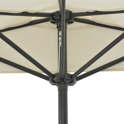 VIDAXL Parasol De Balcon Avec Mât En Aluminium Sable 270x144 Cm Demi