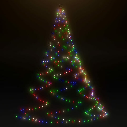 VIDAXL Arbre Mural Avec Crochet Métallique 260 Led Coloré 3 M Int/ext