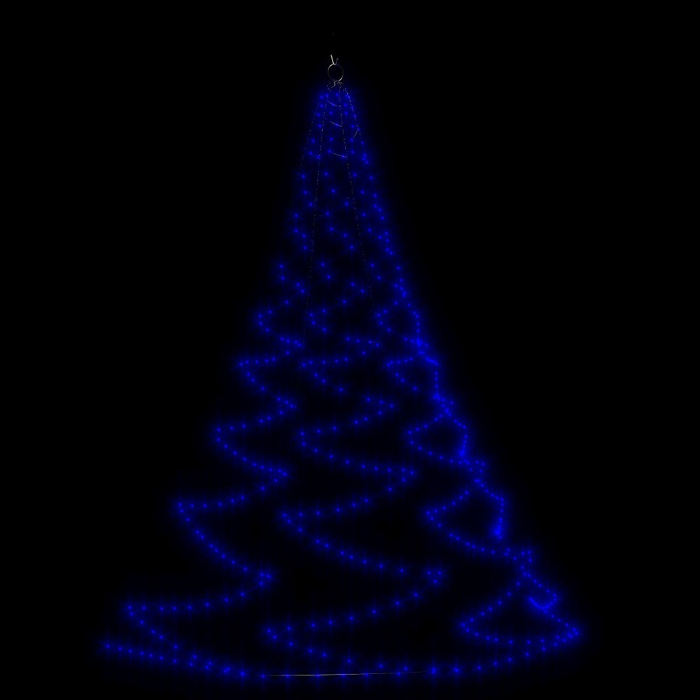 VIDAXL Arbre Mural Avec Crochet Métallique 260 Led Bleu 3 M Int/ext