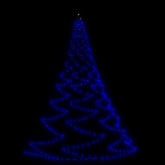 VIDAXL Arbre Mural Avec Crochet Métallique 260 Led Bleu 3 M Int/ext