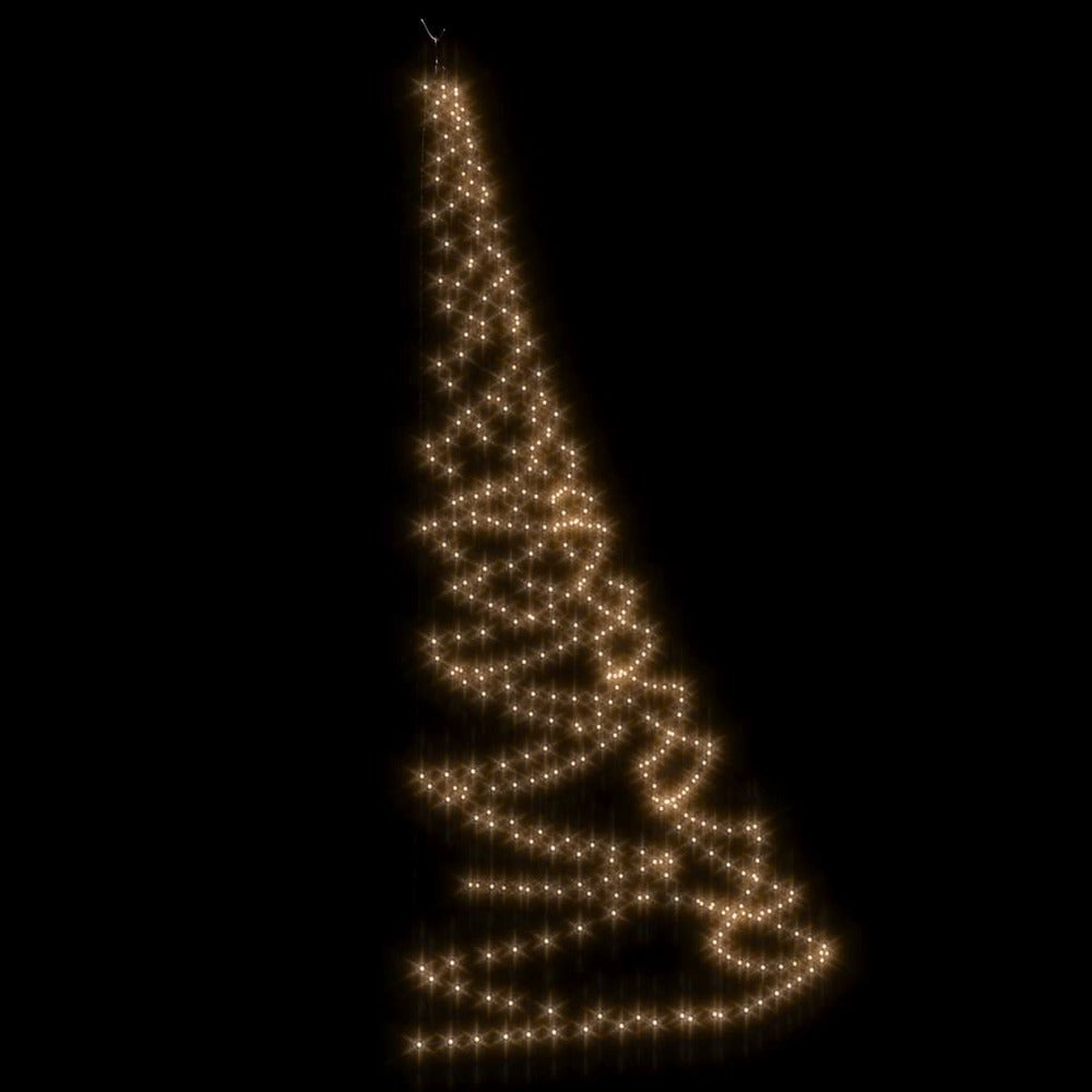 VIDAXL Arbre Mural Avec Crochet Métallique 260 Led Blanc Chaud 3 M