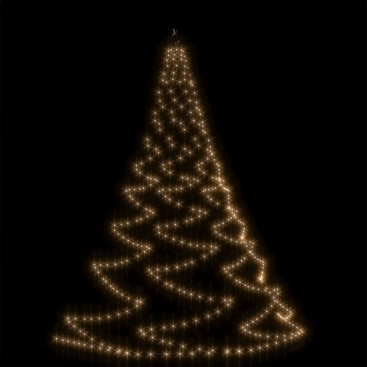 VIDAXL Arbre Mural Avec Crochet Métallique 260 Led Blanc Chaud 3 M