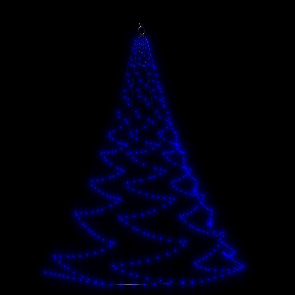 VIDAXL Arbre Mural Avec Crochet Métallique 720 Led Bleu 5 M Int/ext