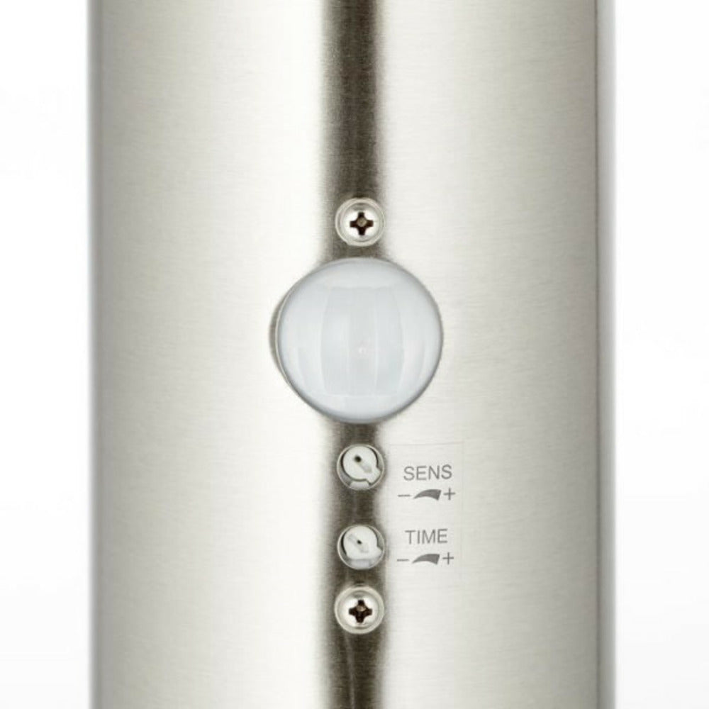 BRILLIANT Potelet Avec Détecteur Bole Couleur Acier Led Intégré