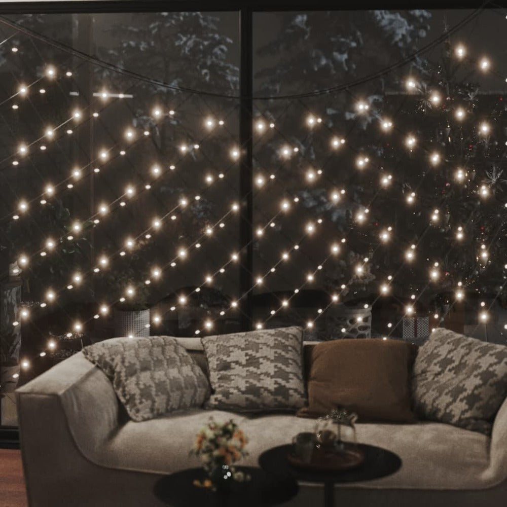 VIDAXL Filet Lumineux Blanc Chaud De Noël 3x2 M 204 Led Int/extérieur