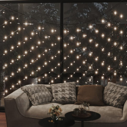 VIDAXL Filet Lumineux Blanc Chaud De Noël 3x2 M 204 Led Int/extérieur