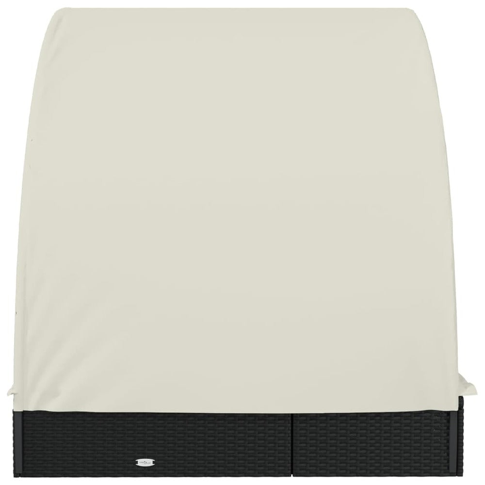 VIDAXL Transat 2 Places Avec Toit Rond Noir 211x112x140 Cm