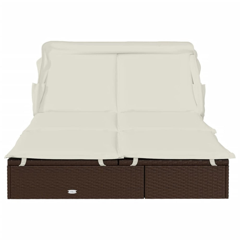 VIDAXL Transat 2 Places Avec Toit Pliable Marron 213x118x97 Cm