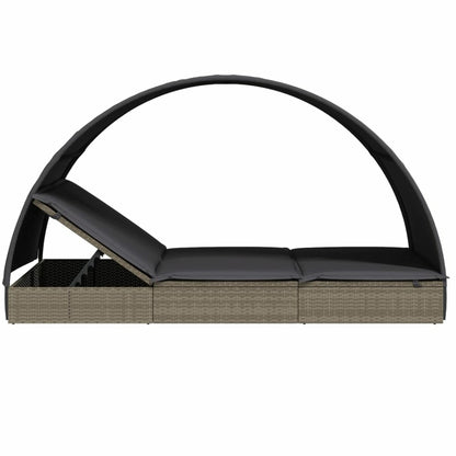 VIDAXL Transat 2 Places Avec Toit Rond Gris 211x112x140 Cm