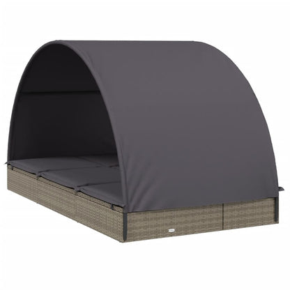 VIDAXL Transat 2 Places Avec Toit Rond Gris 211x112x140 Cm