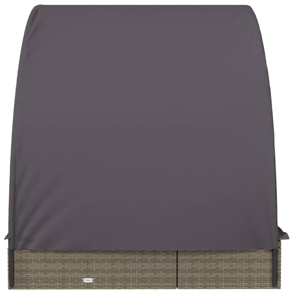 VIDAXL Transat 2 Places Avec Toit Rond Gris 211x112x140 Cm