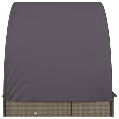 VIDAXL Transat 2 Places Avec Toit Rond Gris 211x112x140 Cm