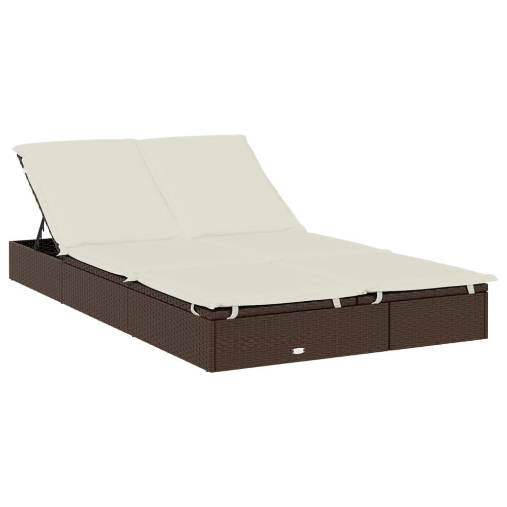 VIDAXL Transat 2 Places Avec Toit Rond Marron 211x112x140 Cm