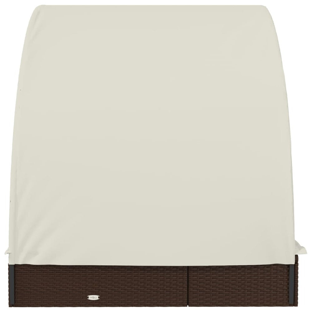 VIDAXL Transat 2 Places Avec Toit Rond Marron 211x112x140 Cm