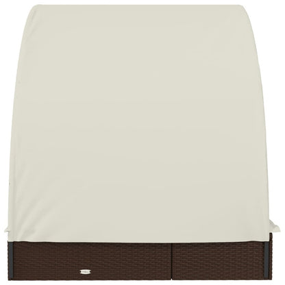 VIDAXL Transat 2 Places Avec Toit Rond Marron 211x112x140 Cm