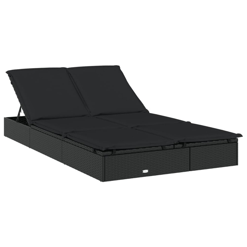 VIDAXL Transat 2 Places Avec Toit Pliable Noir 213x118x97 Cm